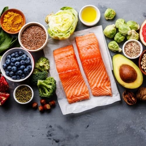 berries and fish