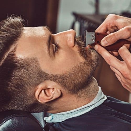 barber with man in chair